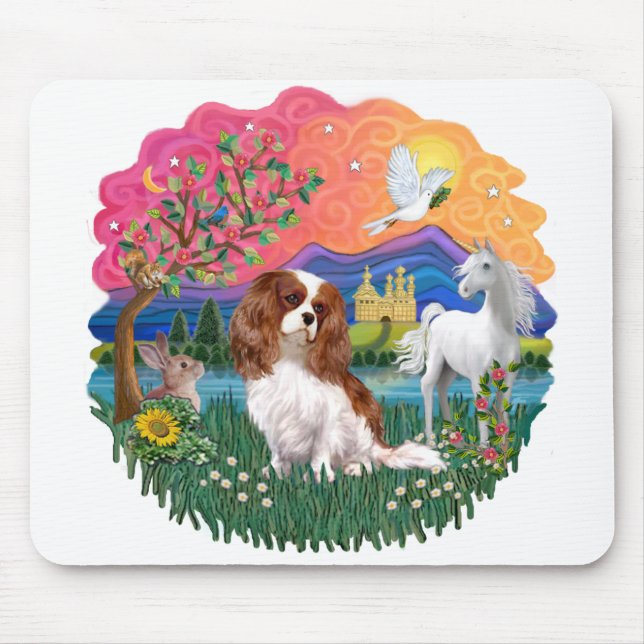 Cavalier King Charles Spaniel (Blenheim) Mouse Pad (Front)