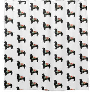 Cavalier King Charles Spaniel Bohemian Floral Shower Curtain