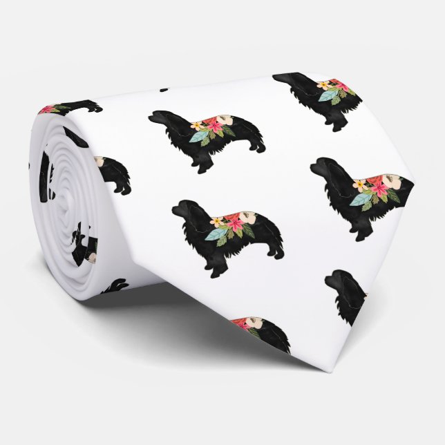 Cavalier King Charles Spaniel Bohemian Floral Tie (Rolled)