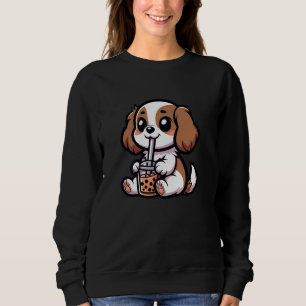 Cavalier King Charles Spaniel Bubble Tea Dog Funny Sweatshirt