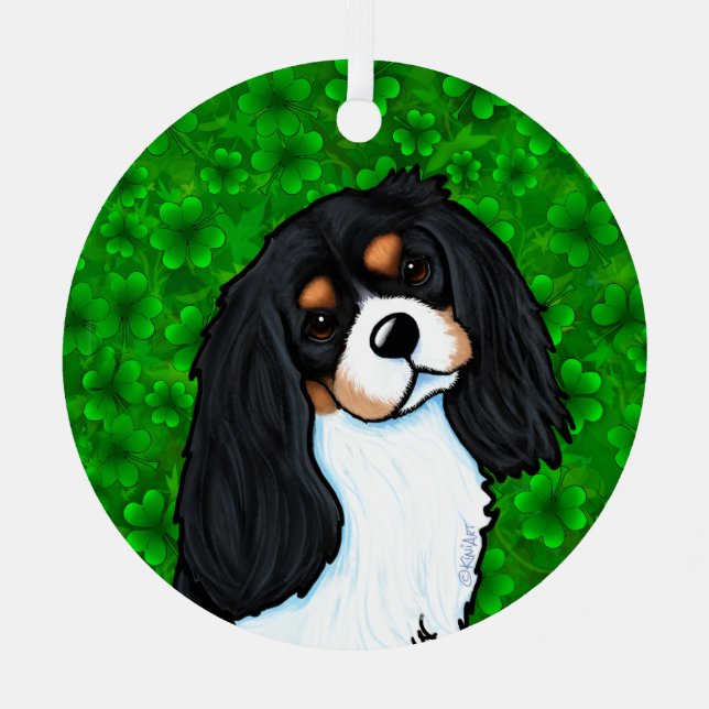 Cavalier King Charles Spaniel Button Metal Tree Decoration (Front)