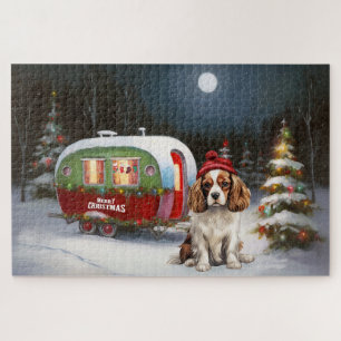 Cavalier King Charles Spaniel Caravan Christmas  Jigsaw Puzzle