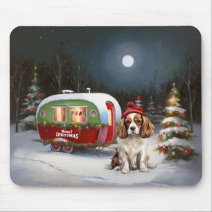 Cavalier King Charles Spaniel Caravan Christmas Mouse Pad