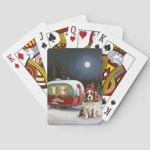 Cavalier King Charles Spaniel Caravan Christmas Playing Cards