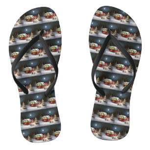 Cavalier King Charles Spaniel Caravan Christmas  Thongs