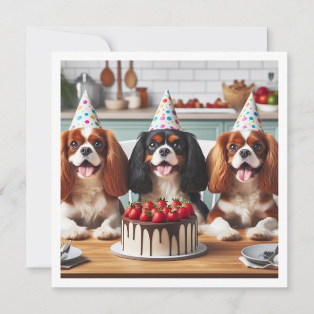 Cavalier King Charles Spaniel card, Cavalier Invitation (Front)
