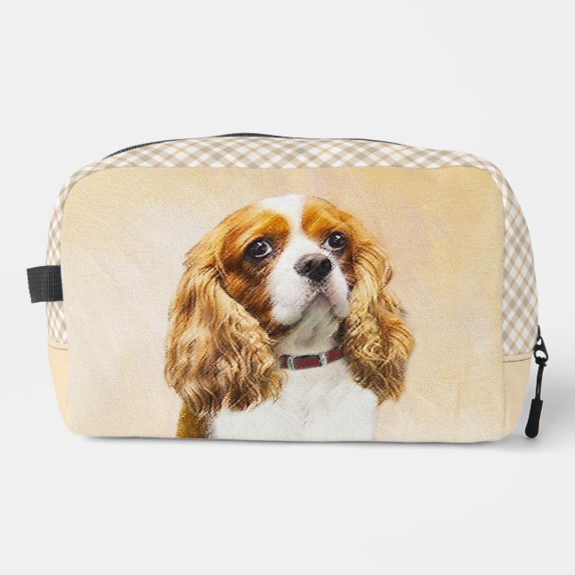 Cavalier King Charles Spaniel Cav Dog Art Painting Dopp Kit (Front)