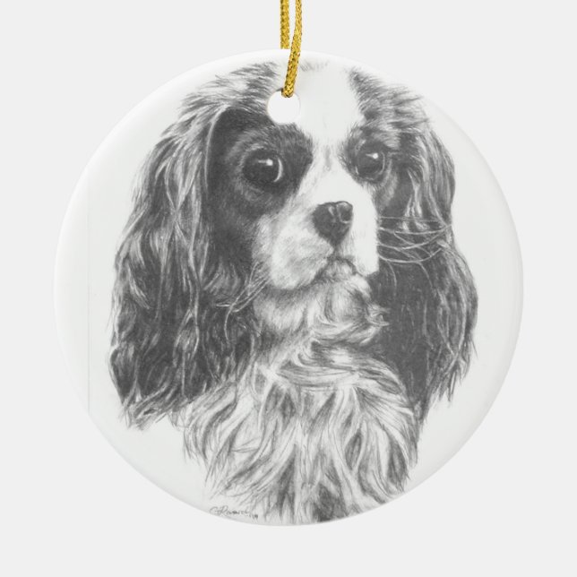 Cavalier King Charles Spaniel Ceramic Ornament (Front)