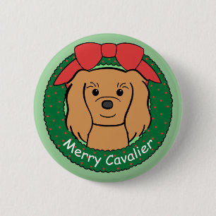 Cavalier King Charles Spaniel Christmas 6 Cm Round Badge