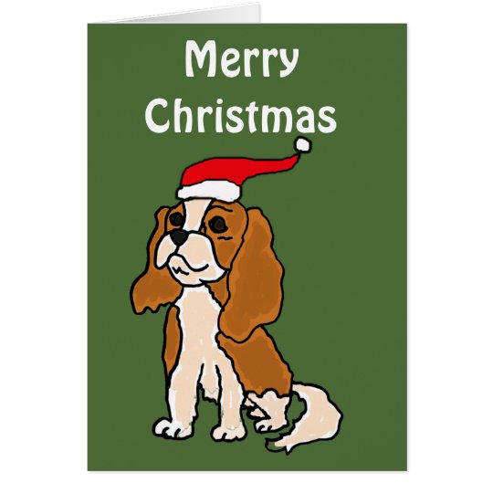 Cavalier King Charles Spaniel Christmas Art Card