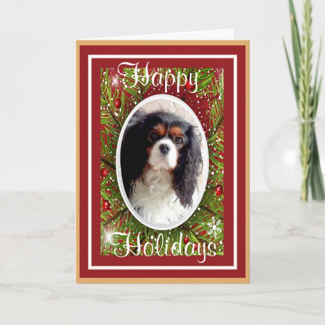 Cavalier King Charles Spaniel Christmas Card (Front)