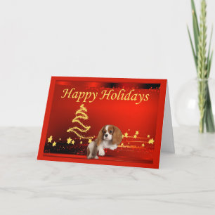 Cavalier King Charles Spaniel Christmas Card Stars