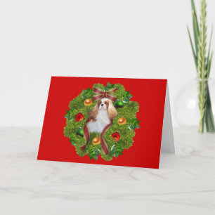 Cavalier King Charles Spaniel Christmas CardWreath Holiday Card