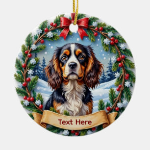 Cavalier King Charles Spaniel Christmas Ceramic Ornament