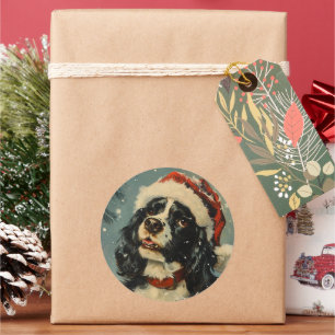Cavalier King Charles Spaniel Christmas Classic Round Sticker