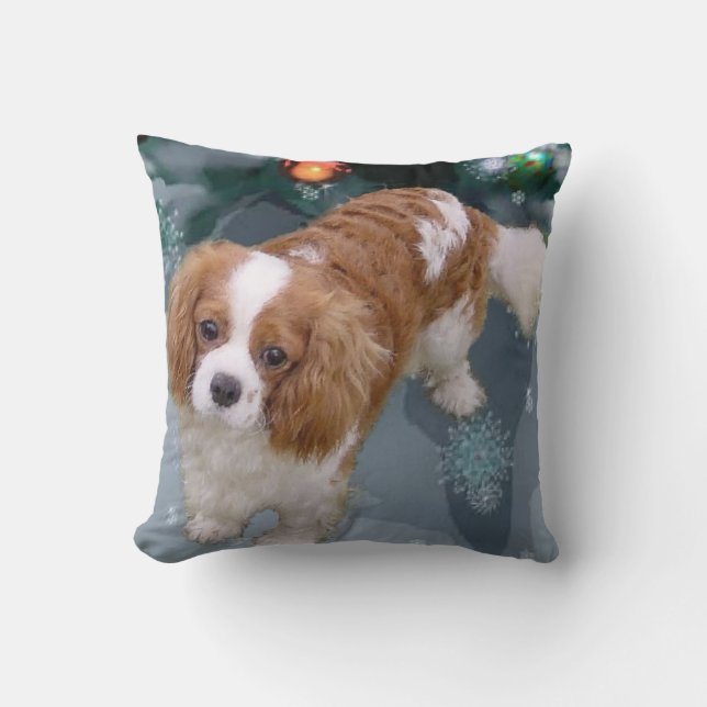 Cavalier King Charles Spaniel Christmas Cushion (Front)