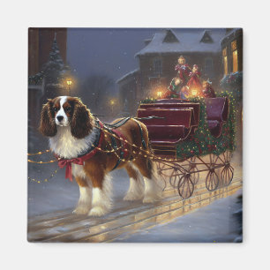 Cavalier King Charles Spaniel Christmas Festive Magnet