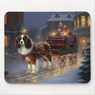 Cavalier King Charles Spaniel Christmas Festive Mouse Pad