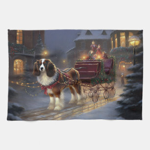 Cavalier King Charles Spaniel Christmas Festive  Tea Towel