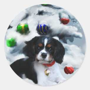 Cavalier King Charles Spaniel Christmas Gifts Classic Round Sticker