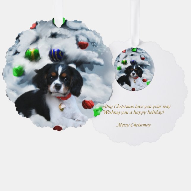 Cavalier King Charles Spaniel  Christmas Gifts Tree Decoration Card (Front/Back)