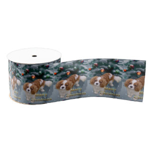 Cavalier King Charles Spaniel Christmas Grosgrain Ribbon