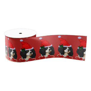 Cavalier King Charles Spaniel Christmas Grosgrain Ribbon