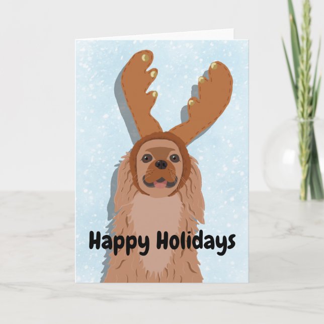 Cavalier King Charles Spaniel Christmas Holiday Card (Front)
