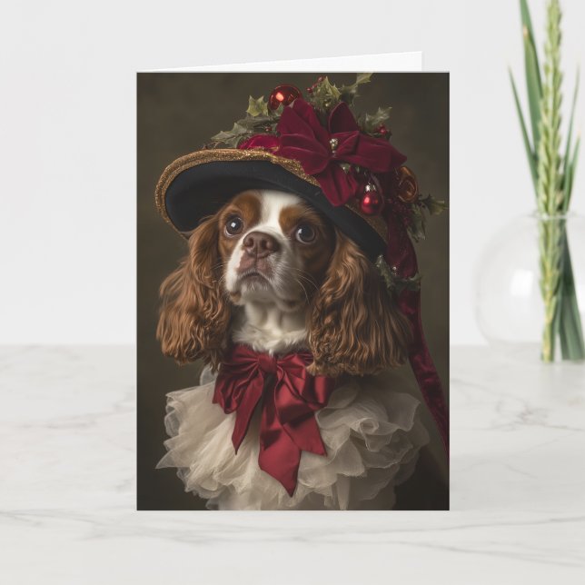 Cavalier King Charles Spaniel Christmas Holiday Card (Front)