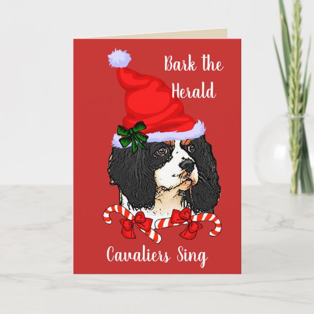 Cavalier King Charles Spaniel Christmas Holiday Card (Front)