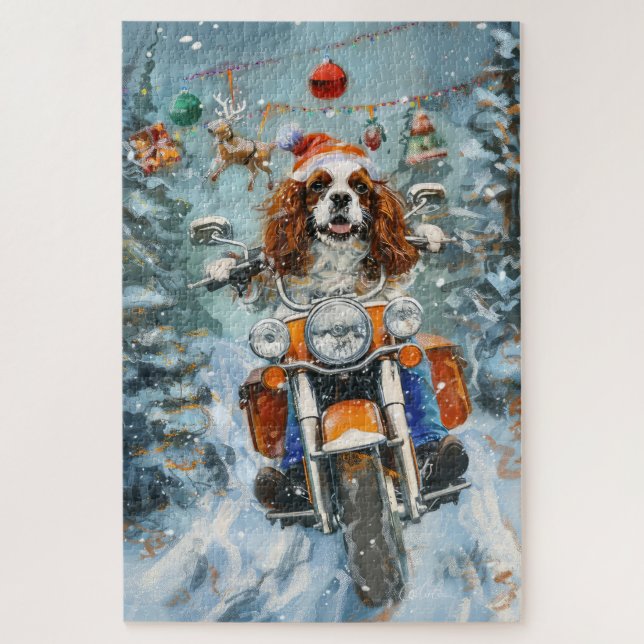 Cavalier King Charles Spaniel Christmas Jigsaw Puzzle (Vertical)