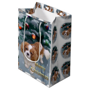 Cavalier King Charles Spaniel Christmas Medium Gift Bag