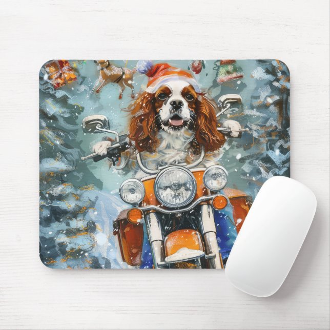 Cavalier King Charles Spaniel Christmas Mouse Pad (With Mouse)