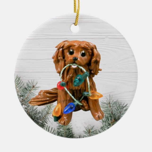 Cavalier King Charles Spaniel Christmas ornament (Front)