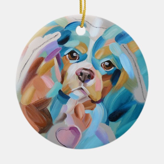 Cavalier king charles spaniel Christmas Ornament (Front)
