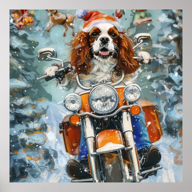 Cavalier King Charles Spaniel Christmas Poster (Front)