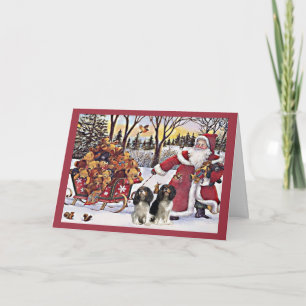 Cavalier King Charles Spaniel Christmas Santa and  Holiday Card