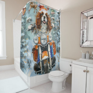 Cavalier King Charles Spaniel Christmas Shower Curtain