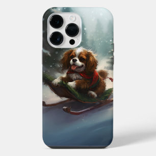 Cavalier King Charles Spaniel Christmas snow iPhone 14 Pro Max Case