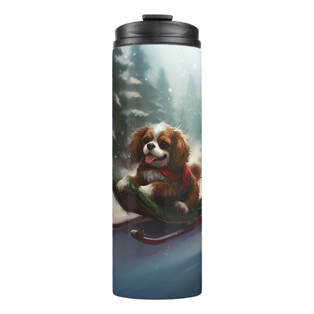 Cavalier King Charles Spaniel  Christmas snow Thermal Tumbler (Front)