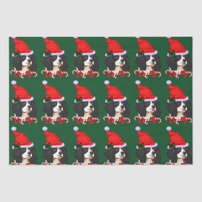 Cavalier King Charles Spaniel Christmas Tissue Paper (Front)