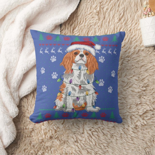 Cavalier King Charles Spaniel Christmas Ugly Sweat Cushion (Blanket)