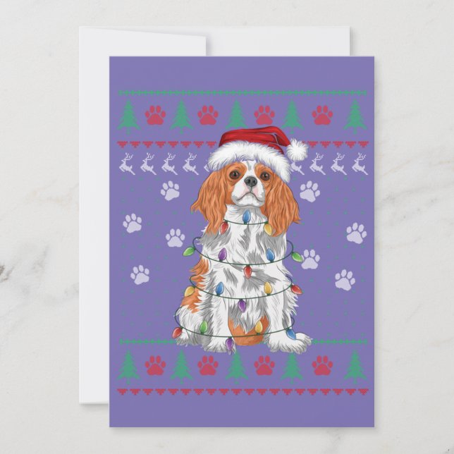 Cavalier King Charles Spaniel Christmas Ugly Sweat Invitation (Front)