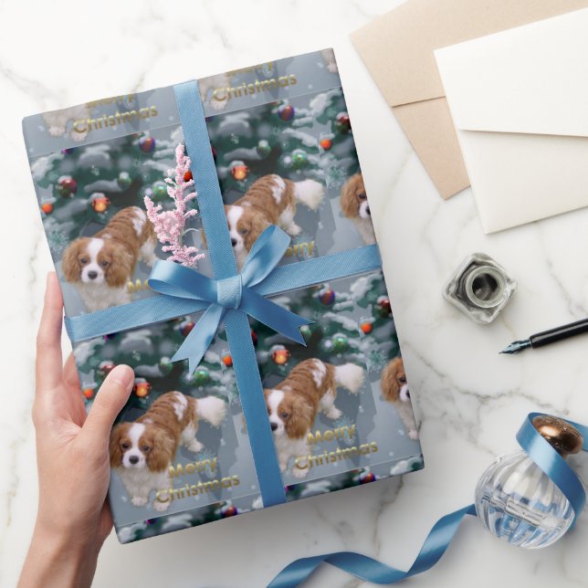 Cavalier King Charles Spaniel Christmas Wrapping Paper (Gifting)