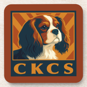 Cavalier King Charles Spaniel CKCS Retro Coaster