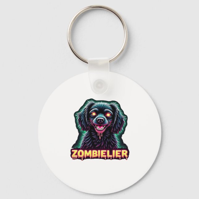 Cavalier King Charles Spaniel CKCS Zombie Dog Hall Key Ring (Front)