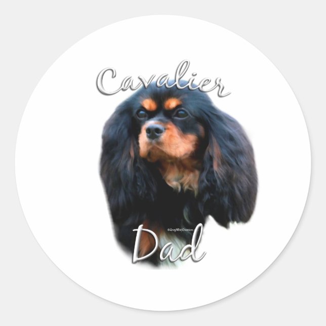 Cavalier King Charles Spaniel Dad 2 Classic Round Sticker (Front)