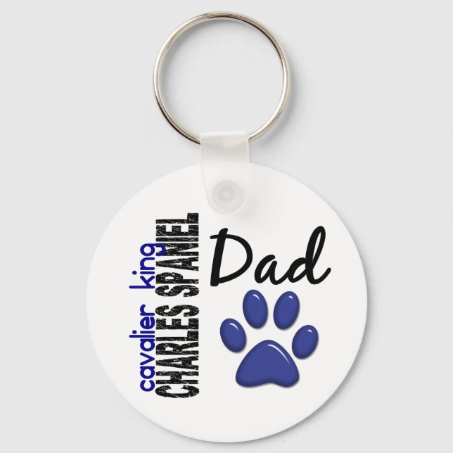 Cavalier King Charles Spaniel Dad 2 Key Ring (Front)