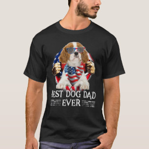 Cavalier King Charles Spaniel Dad American Flag  M T-Shirt