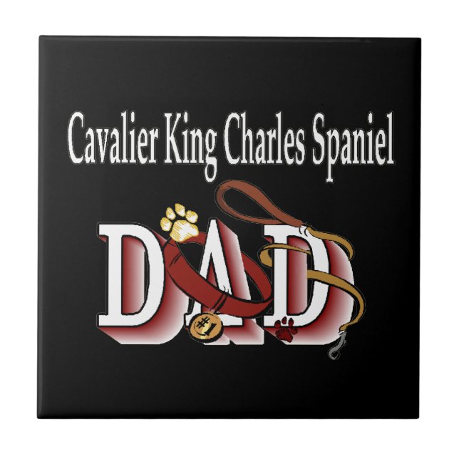 Cavalier King Charles Spaniel Dad Tile (Front)